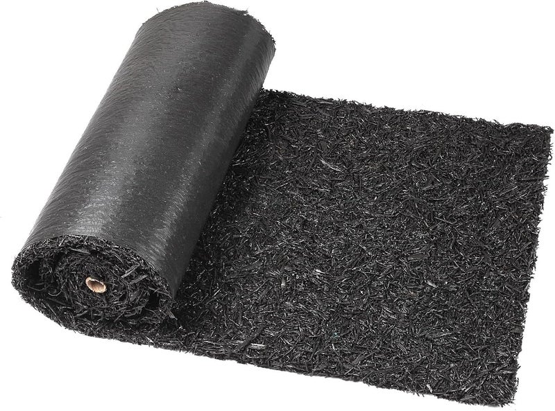 Harmiden Store Recycled Rubber Mulch Mat Roll Black Permanent Mulch Walkway Pathway for Landscaping Outdoor 8' x 2' - Image 1